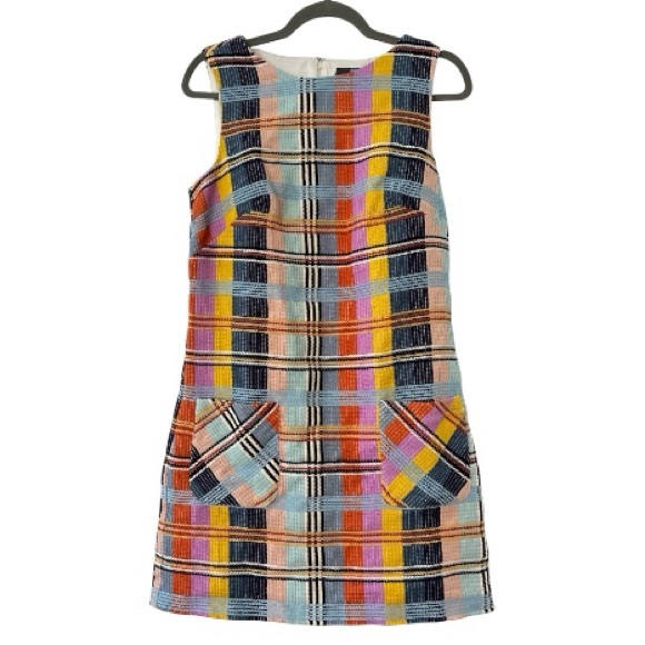 Anthropologie Eva Franco NWT Summer Plaid Shift Dress Size 4 - Picture 2 of 10